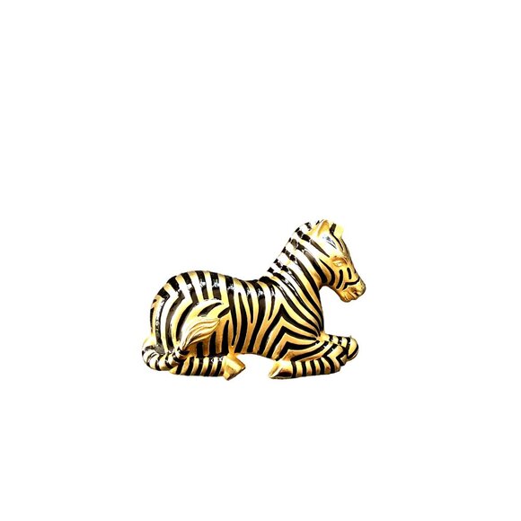 vintage signed doreen ryan 94 zebra belt buckle sturdy chunky metal statement go - Picture 1 of 5